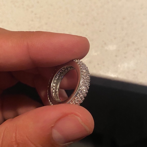 Austrian Crystal Full Pavé Band, Ring Silver Plated - Picture 10 of 11